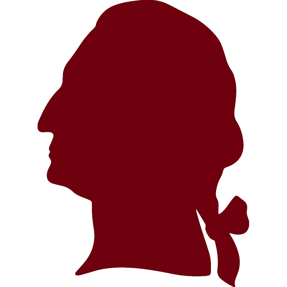 George Washington Silhouette Vinyl Decals (Set of 2) - Burgundy Waterproof Stickers for Laptop, Phone, Car, Helmet, Mug, Wall Decor - Perfect for Patriotic Home Office & Vehicle Accessories