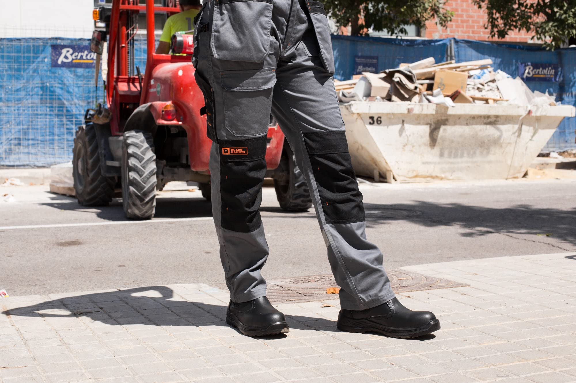 Black Hammer Men's Safety Boots - Steel Toe Chelsea Work Shoes | Leather Lightweight Ankle Footwear S3 SRC 8872 | Ideal for Construction, Warehouse & Industrial Work