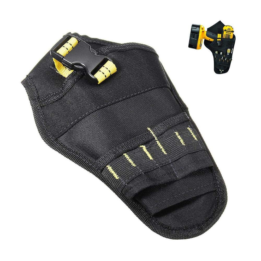 Heavy Duty Electrician Tool Belt with Drill Holster & Bit Holder - Portable Waist Pouch for Cordless Drills & Accessories - Durable Polyester Construction for Construction, DIY & Home Improvement Projects