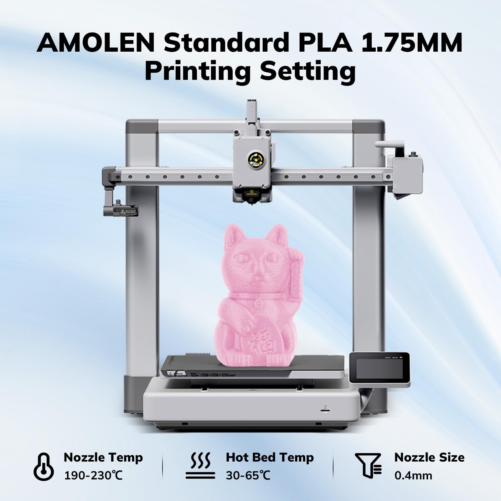 AMOLEN High-Speed PLA 3D Printer Filament - 1.75mm Sakura Pink, 1KG Spool (2.2lb) | ±0.02mm Accuracy | Tangle-Free | Compatible with Most FDM 3D Printers | Ideal for Rapid Prototyping, DIY Crafts & Educational Projects