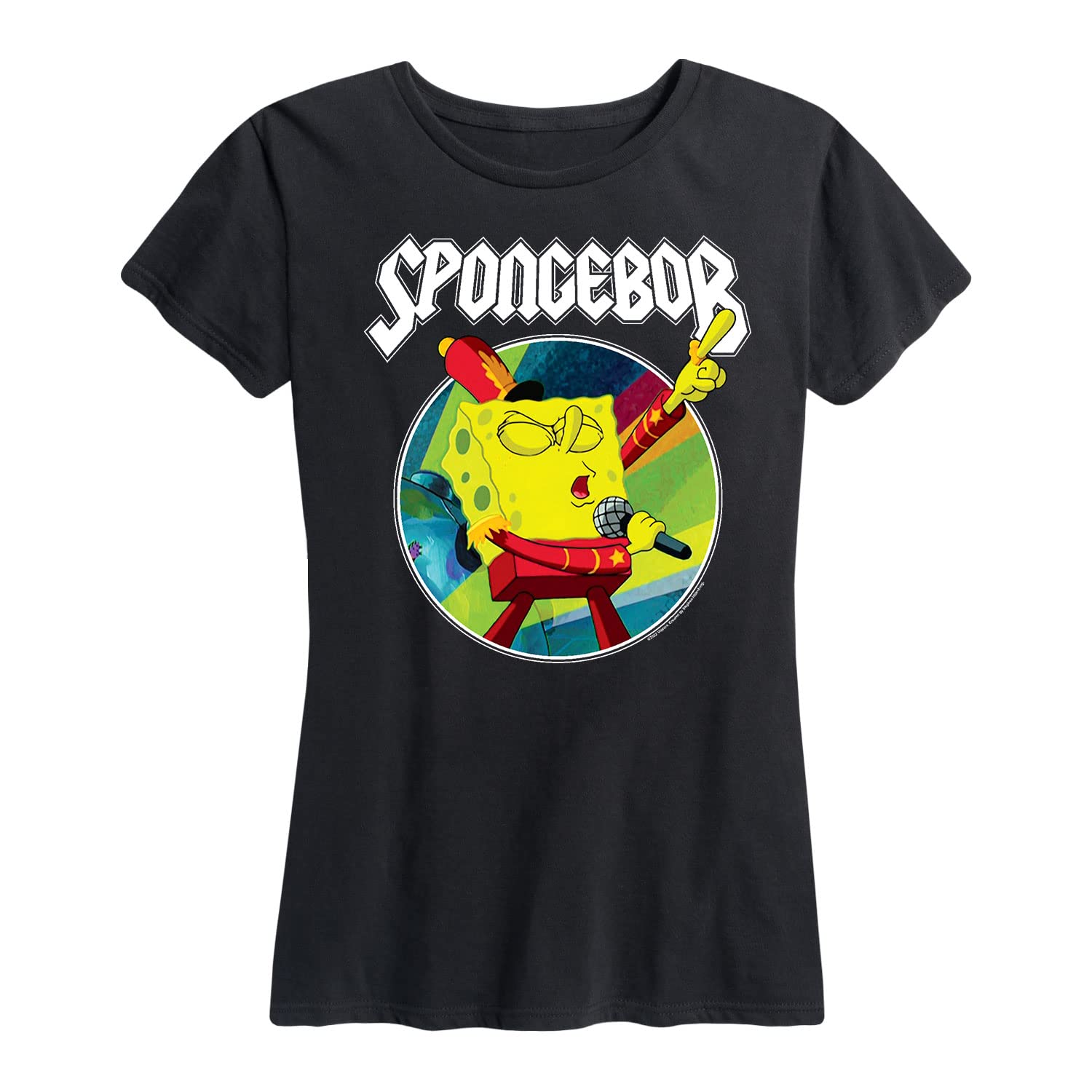 Spongebob Squarepants Bikini Bottom Bubble Bowl Graphic Tee - Women's Short Sleeve T-Shirt - Cartoon Character Apparel - Casual Wear for Fans & Collectors