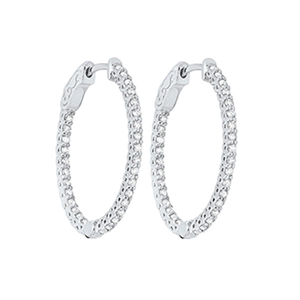 14K White Gold Diamond Earrings (1CTW) - Elegant Studs for Women, Perfect for Weddings, Parties & Everyday Wear