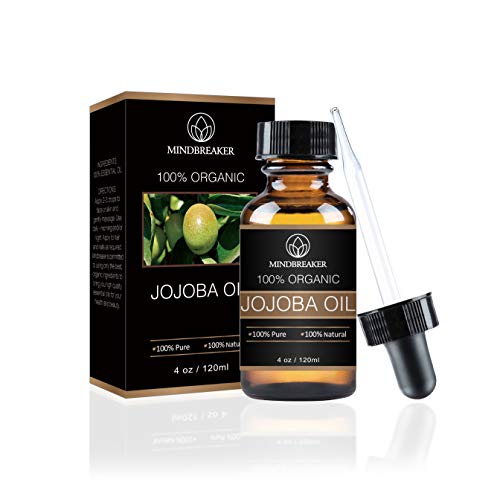 100% Pure Organic Jojoba Oil - Cold Pressed Natural Carrier Oil for Hair Growth, Skin Care, Face Moisturizer & Nail Treatment | Hydrating & Nourishing | Perfect for Massage, DIY Beauty & Aromatherapy (4oz)