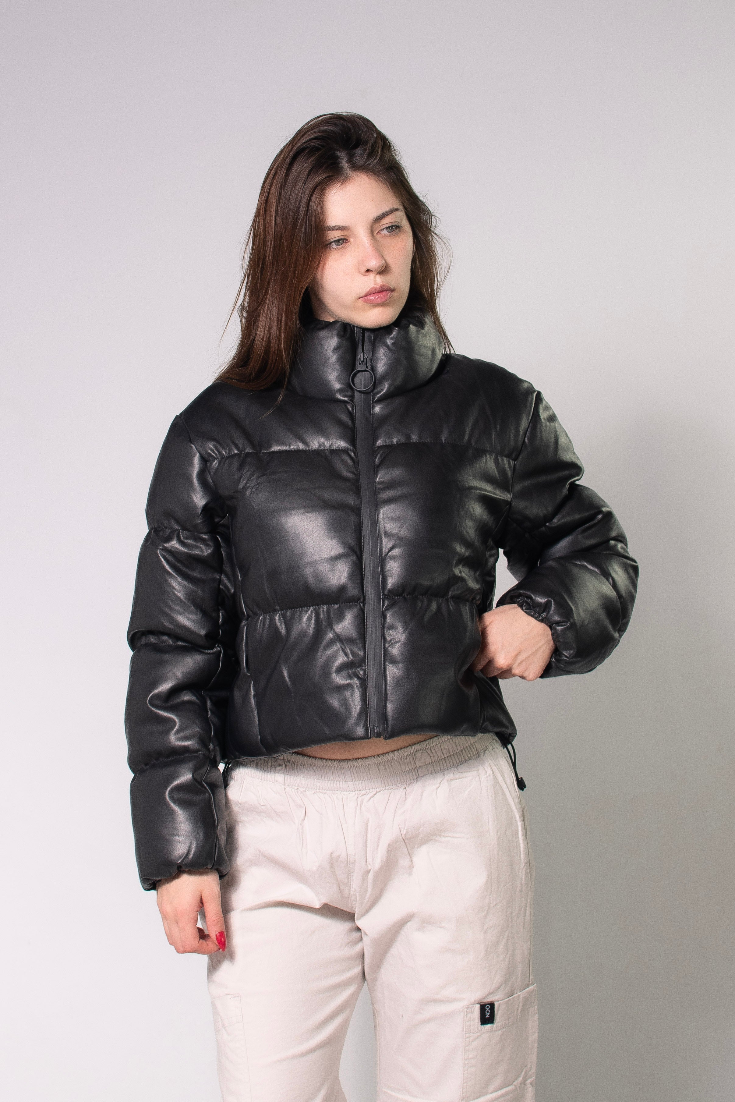 OCN M Glow PU Black Women's Winter Jacket - Waterproof Windproof Warm Coat for Outdoor Hiking & Daily Wear