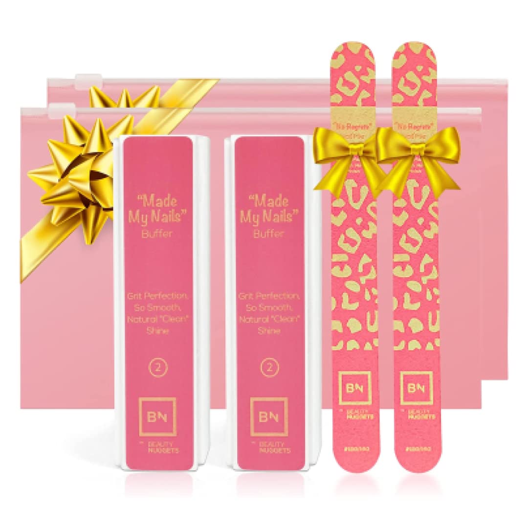 Professional 3-Way Nail Buffer Block with 120/180 Grit Nail File - Ultimate Shine for Smooth & Glossy Nails - All-in-One Manicure Kit (Pack of 2) - Perfect for Home Nail Care, Salon Professionals & DIY Beauty Enthusiasts