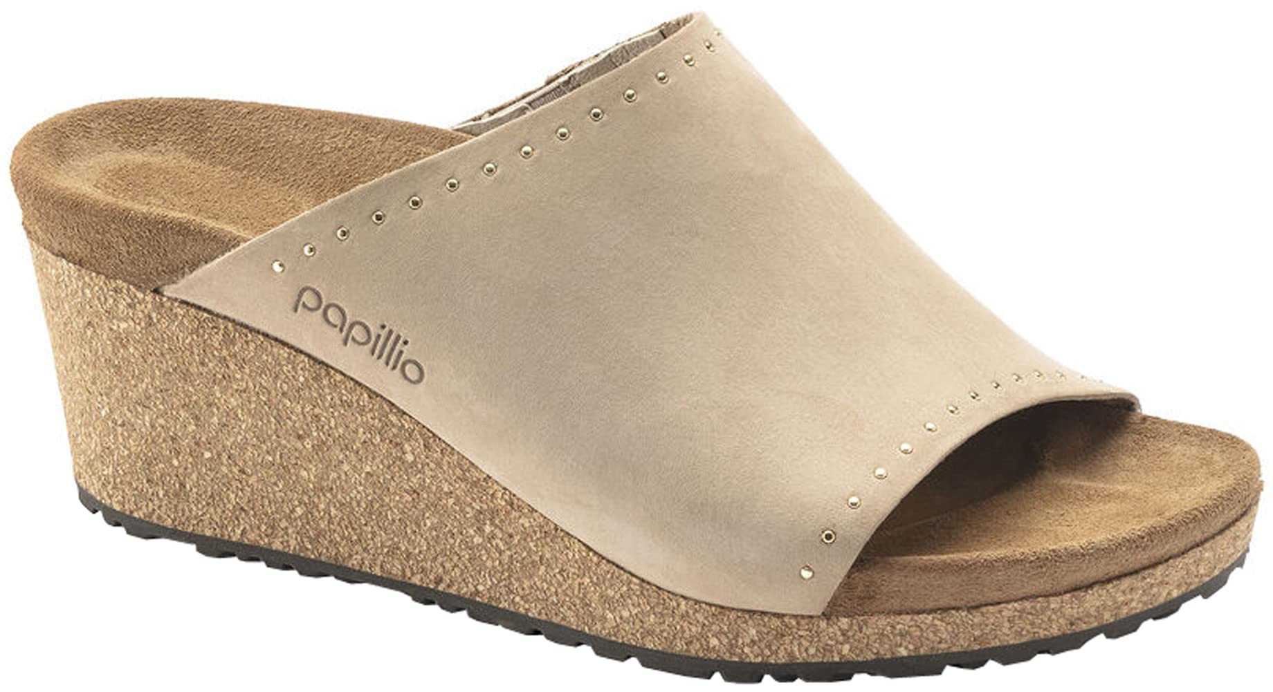 Birkenstock Women's Namica Rivets Clog Sandals - Sandcastle Nubuck Leather Size 36 (EU) | Comfortable Slip-On Shoes for Casual Wear, Work & Home