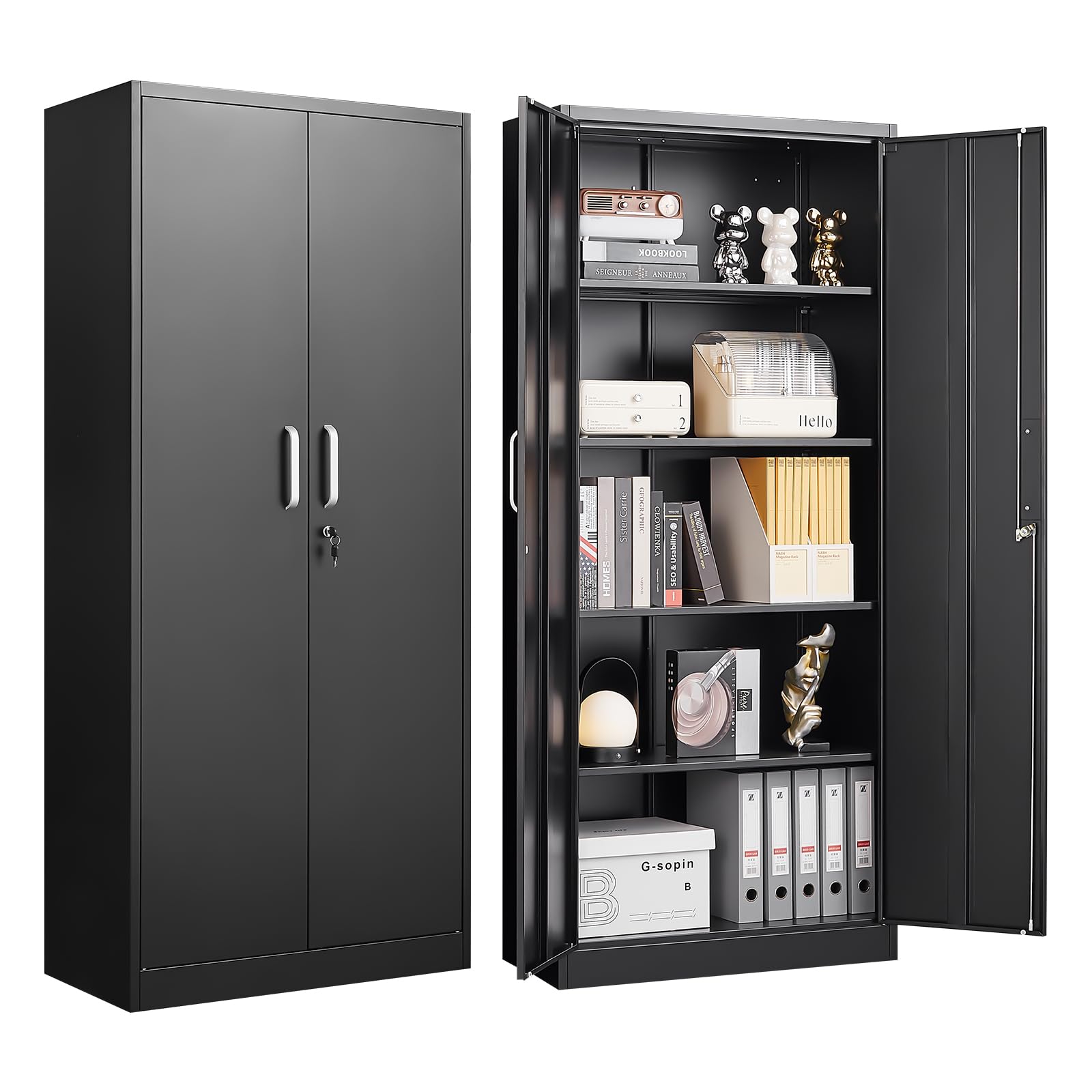 Heavy Duty Metal Storage Cabinet with Adjustable Shelves - 71
