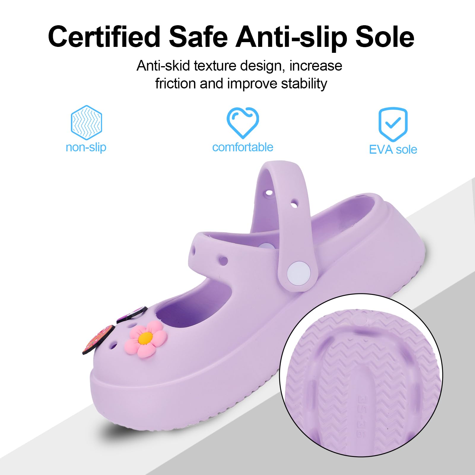 **Women's Quick-Drying Garden Clogs – Slip-On Water Shoes with DIY Charms | Cute Mary Jane Slides for Gardening, Beach & Outdoor Activities**