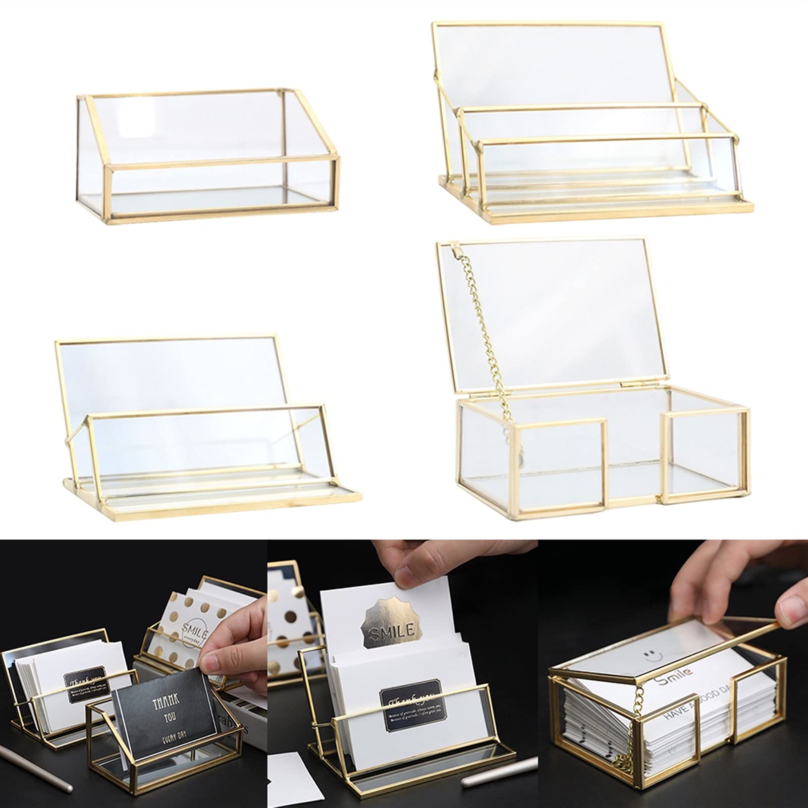 Clear Acrylic Business Card Holder Organizer - 11x6.5x6.5cm Desktop Storage Display Stand for Office, Home & Business | Perfect for Reception Desks, Conference Rooms & Workstations