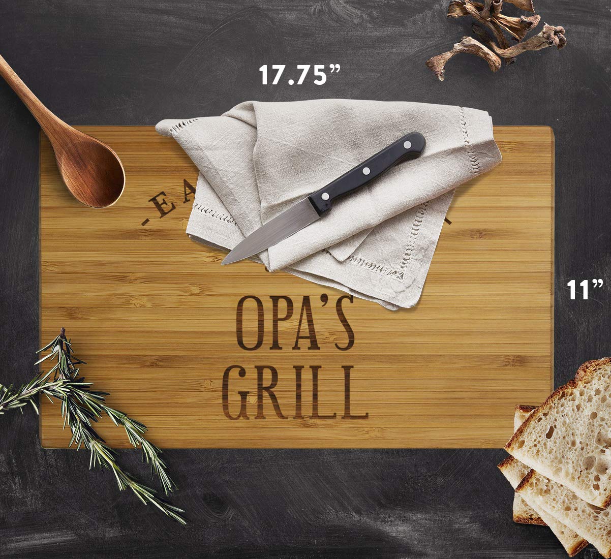 Premium Large Bamboo BBQ Cutting Board - 17.75 x 11-inch Laser Engraved Chopping Board for Kitchen, Chef & Grill - Perfect Gift for Christmas, Birthday & Housewarming - Ideal for Meat, Vegetables & Charcuterie Serving