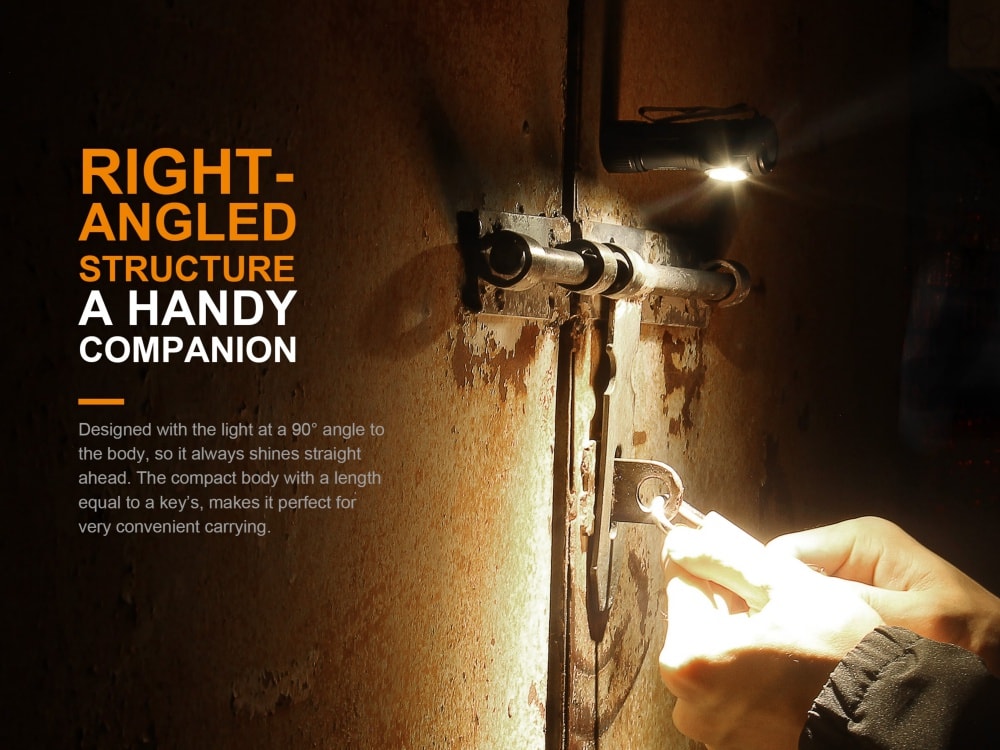 Fenix LD15R Rechargeable Right Angle LED Flashlight - 500 Lumens, IP68 Waterproof for Camping, Hiking & Emergency Use