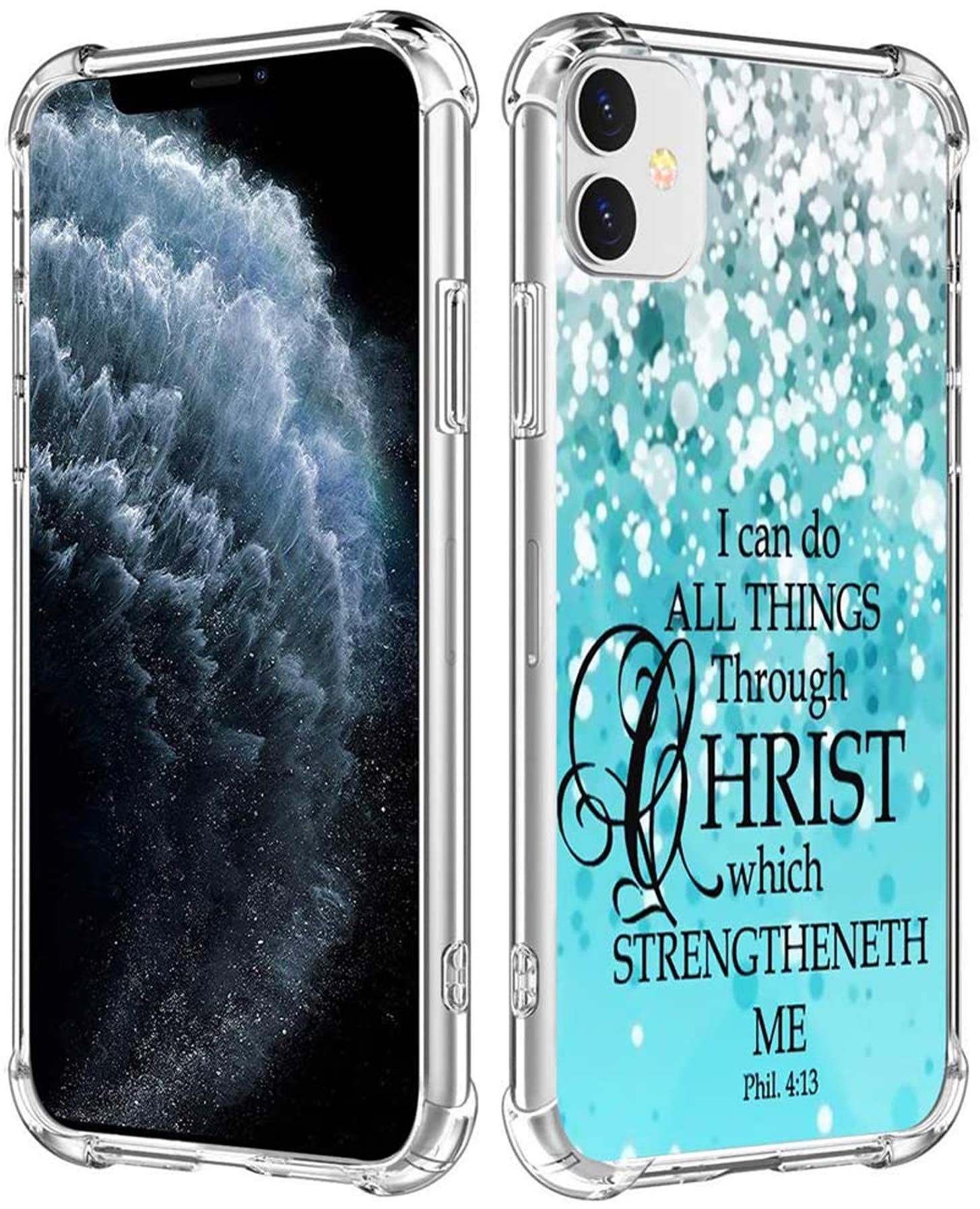 Bible Verse Protective Case for iPhone 11 - Christian Inspired Heavy Duty TPU Bumper Cover with Scripture - Perfect for Church, Daily Devotion & Faith-Based Gifts