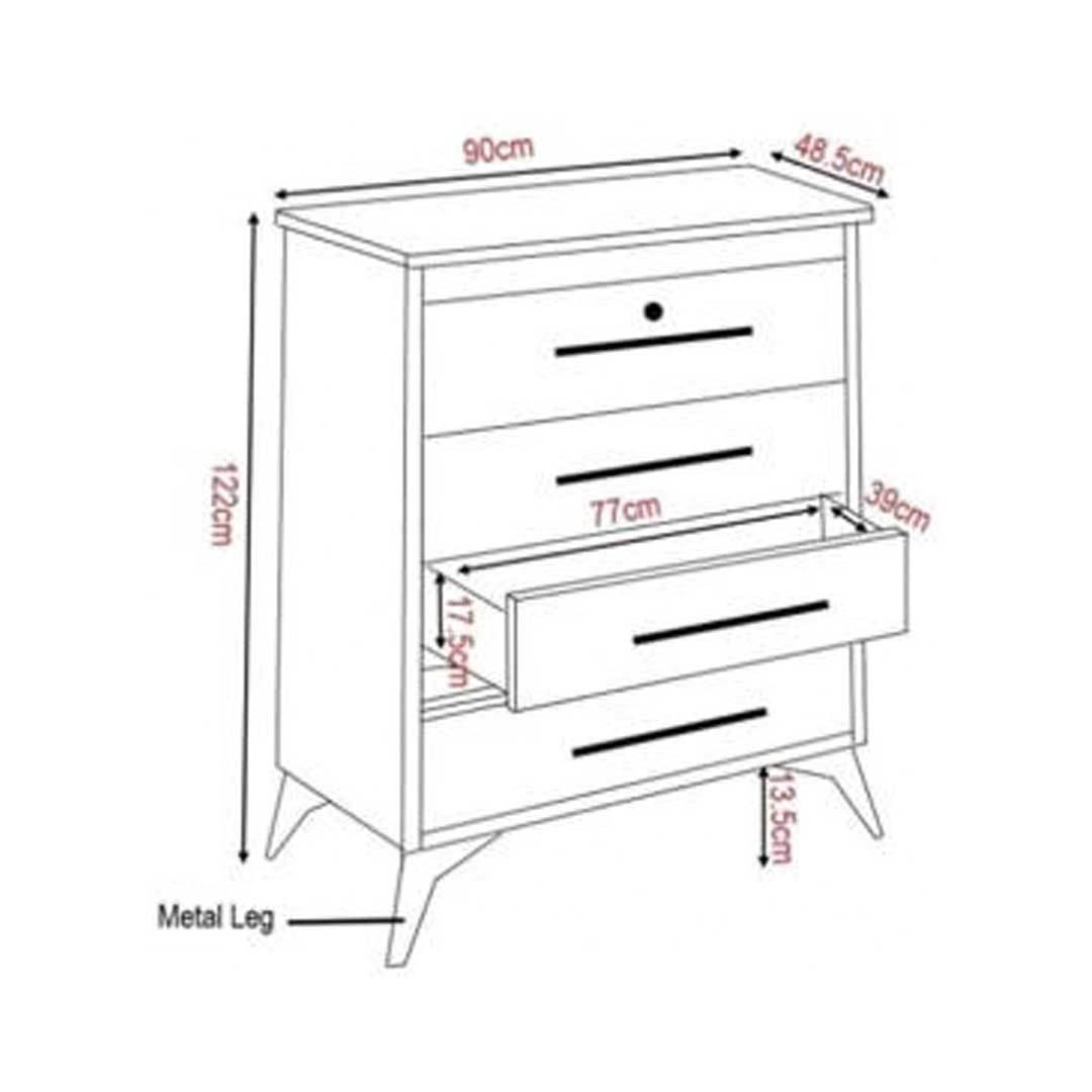 Elizabeth 5-Drawer Chest - Solid Wood Dresser for Bedroom & Living Room Storage - Perfect for Organizing Clothes, Linens & Home Decor