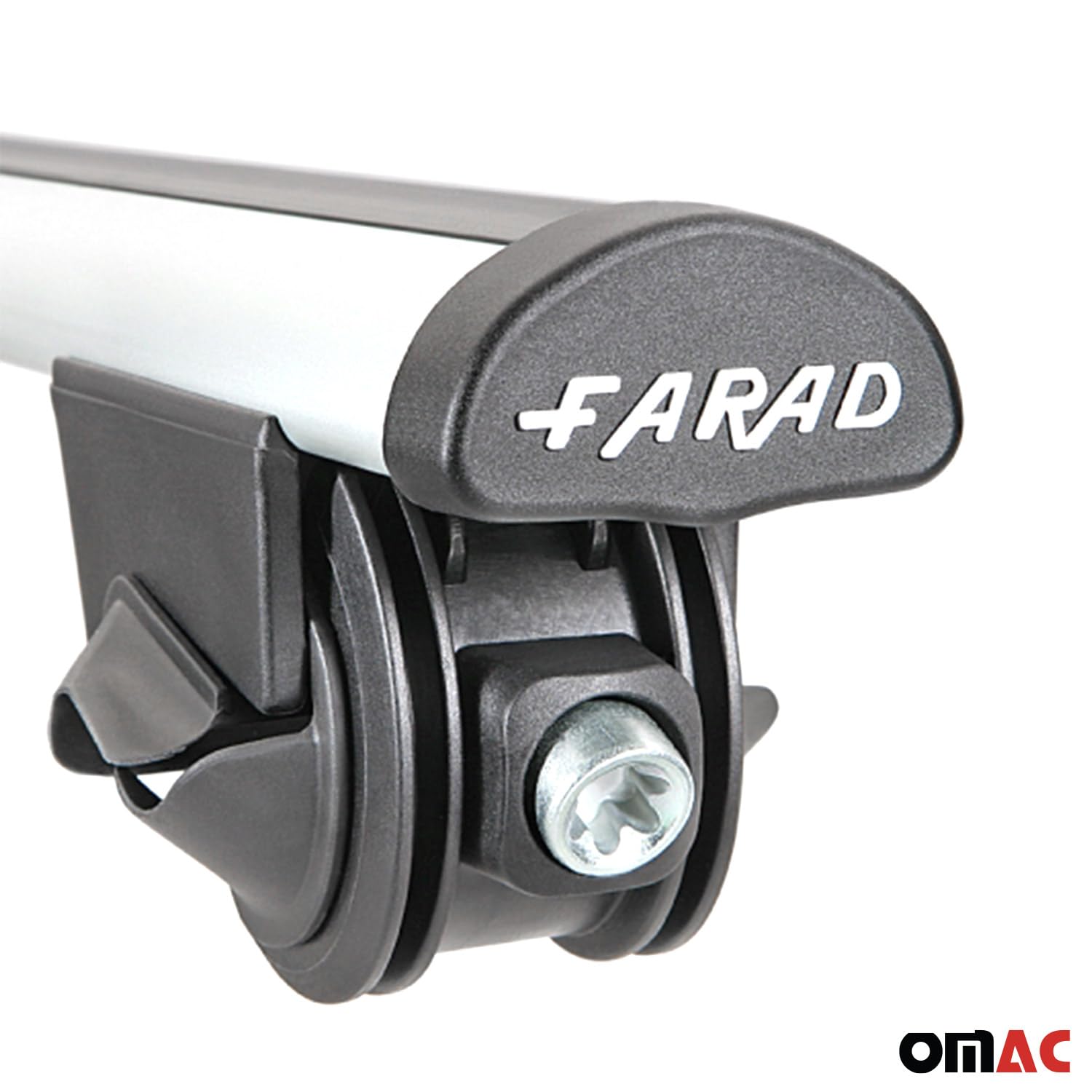 OMAC 220 Lbs Capacity Universal Roof Rack Cross Bars - Compatible with Mini Paceman 2013-2016 - Anti-Theft Gray Aluminum Cargo Bars (2 Pack) - Perfect for Travel, Kayak, Canoe, Surfboard, Ski, Snowboard & Camping Gear Transport