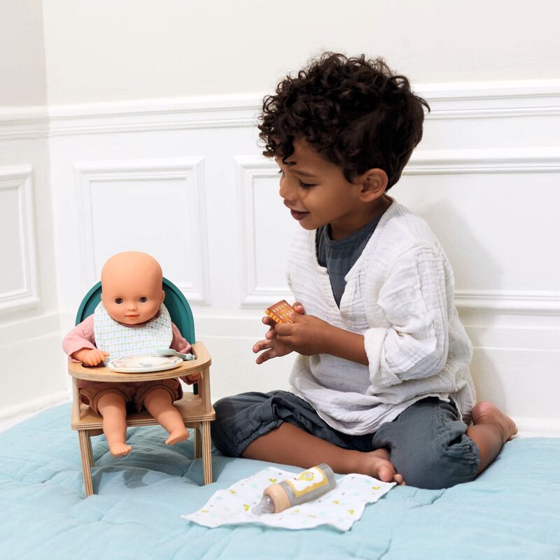Djeco Baby Doll Mealtime Set - Pretend Play Food & Feeding Accessories for Toddlers - Perfect for Role Play, Tea Parties & Early Childhood Development