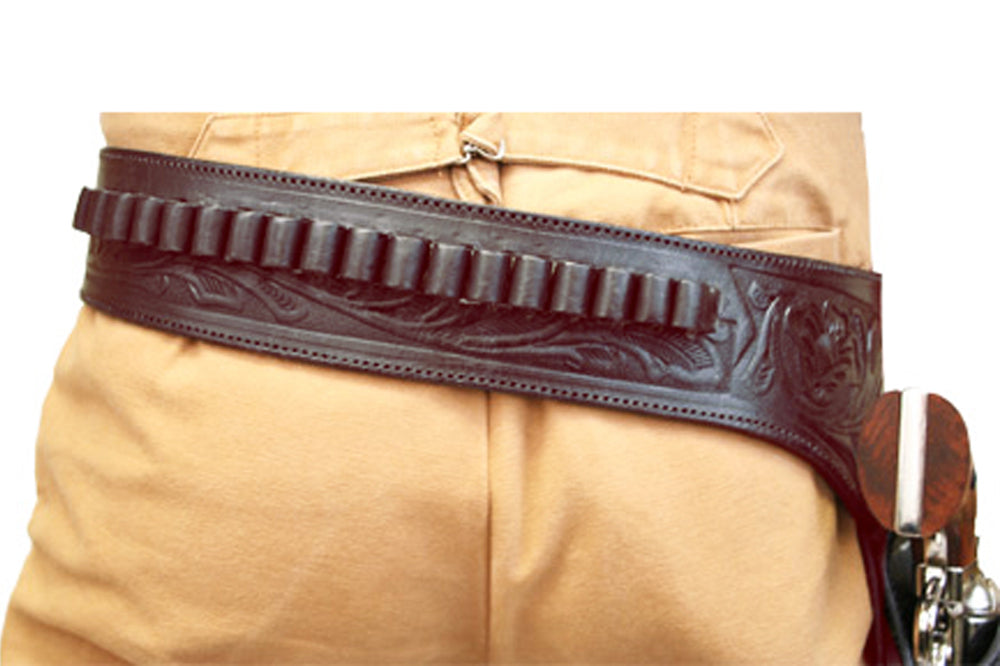 Hilason Western Right Hand Gun Holster Rig for 22 Cal - Premium Leather Cowboy Holster for Revolvers - Perfect for Cowboy Action Shooting, Reenactments & Western Style Outfits