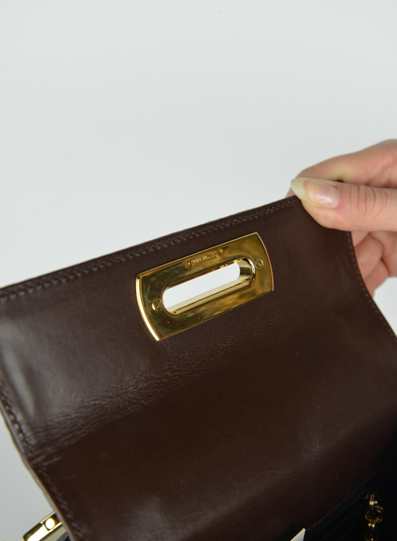 Ferragamo Brown Coco Leather Iconic Bag - Luxury Handbag for Women, Perfect for Office, Parties & Everyday Use