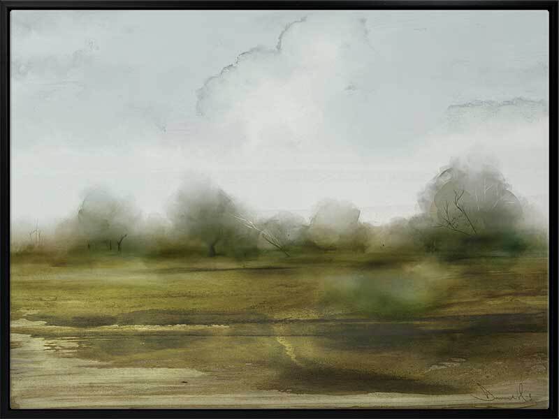 Country Canvas Art Print - Rustic Farmhouse Wall Decor for Living Room, Bedroom & Office | Handmade Landscape Painting