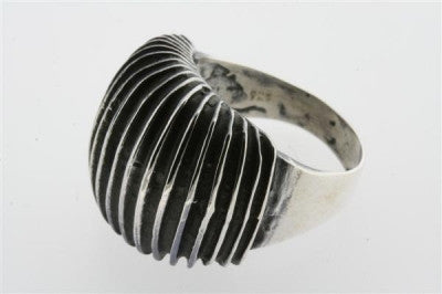 Vintage Silver Concertina Signet Ring for Men - Personalized Engraved Initials, Perfect for Weddings, Gifts & Everyday Wear