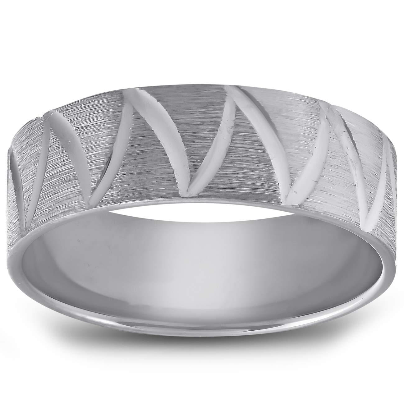 10K Black Gold 6mm Brushed Wave Ring for Men - Durable Wedding Band, Anniversary Gift & Everyday Jewelry - Perfect for Weddings, Engagements and Special Occasions