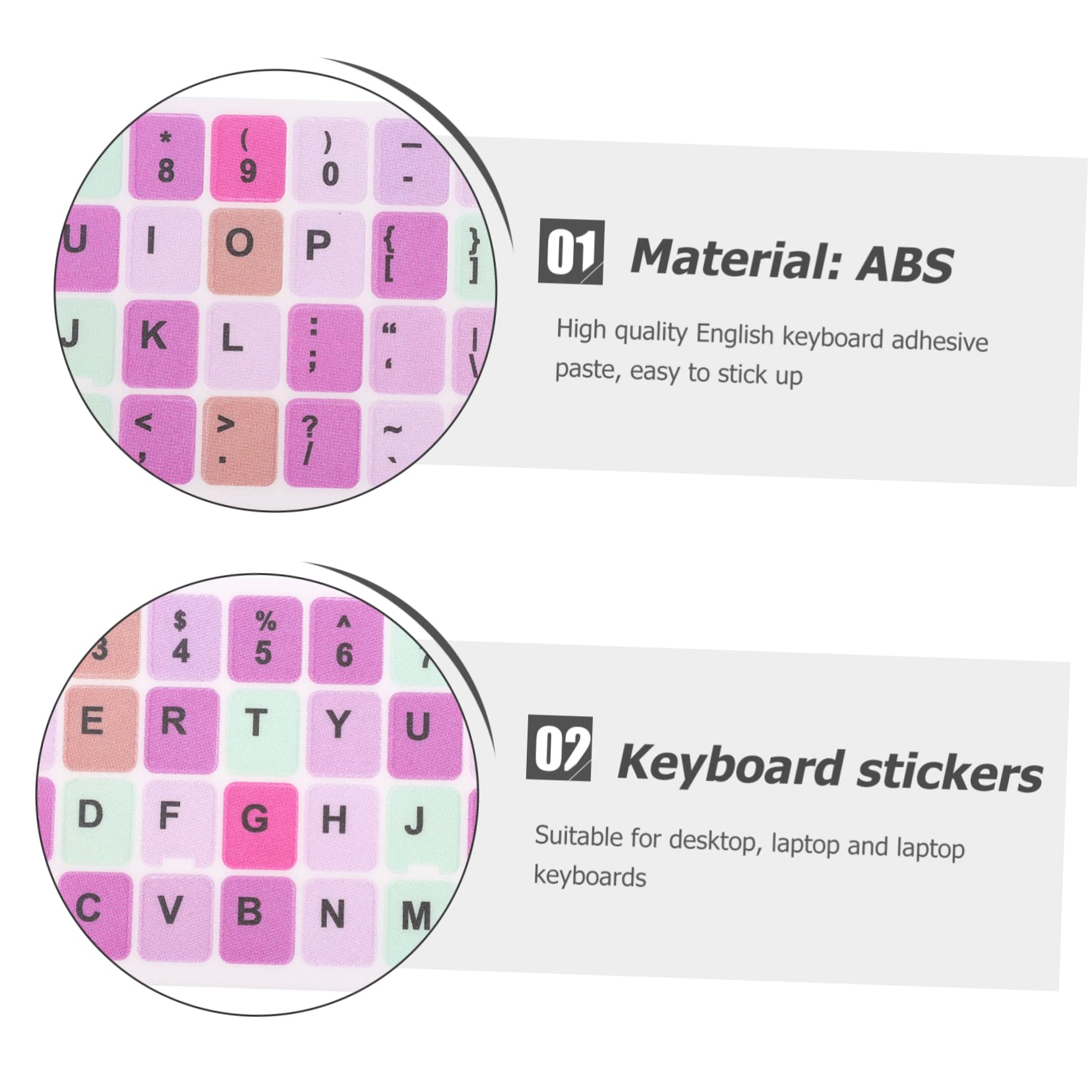 Lurrose 2-Pack Laptop Keyboard Protector Film - Waterproof, Anti-Scratch Keyboard Cover Stickers with English Letters for MacBook, Dell, HP (Perfect for Office, Travel & Coffee Shop Use)
