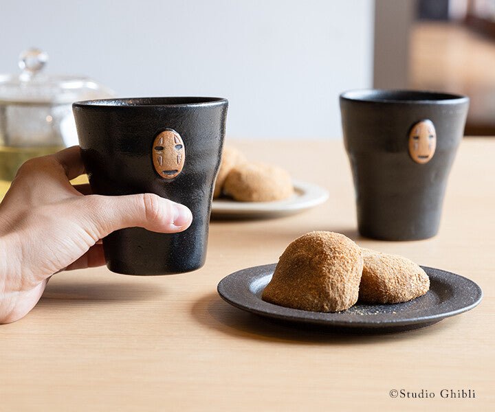 No Face Cup from Spirited Away - Handmade Shigarayaki Ceramic Tea Cup, Studio Ghibli Collectible | Perfect for Tea Ceremonies, Anime Fans & Home Decor