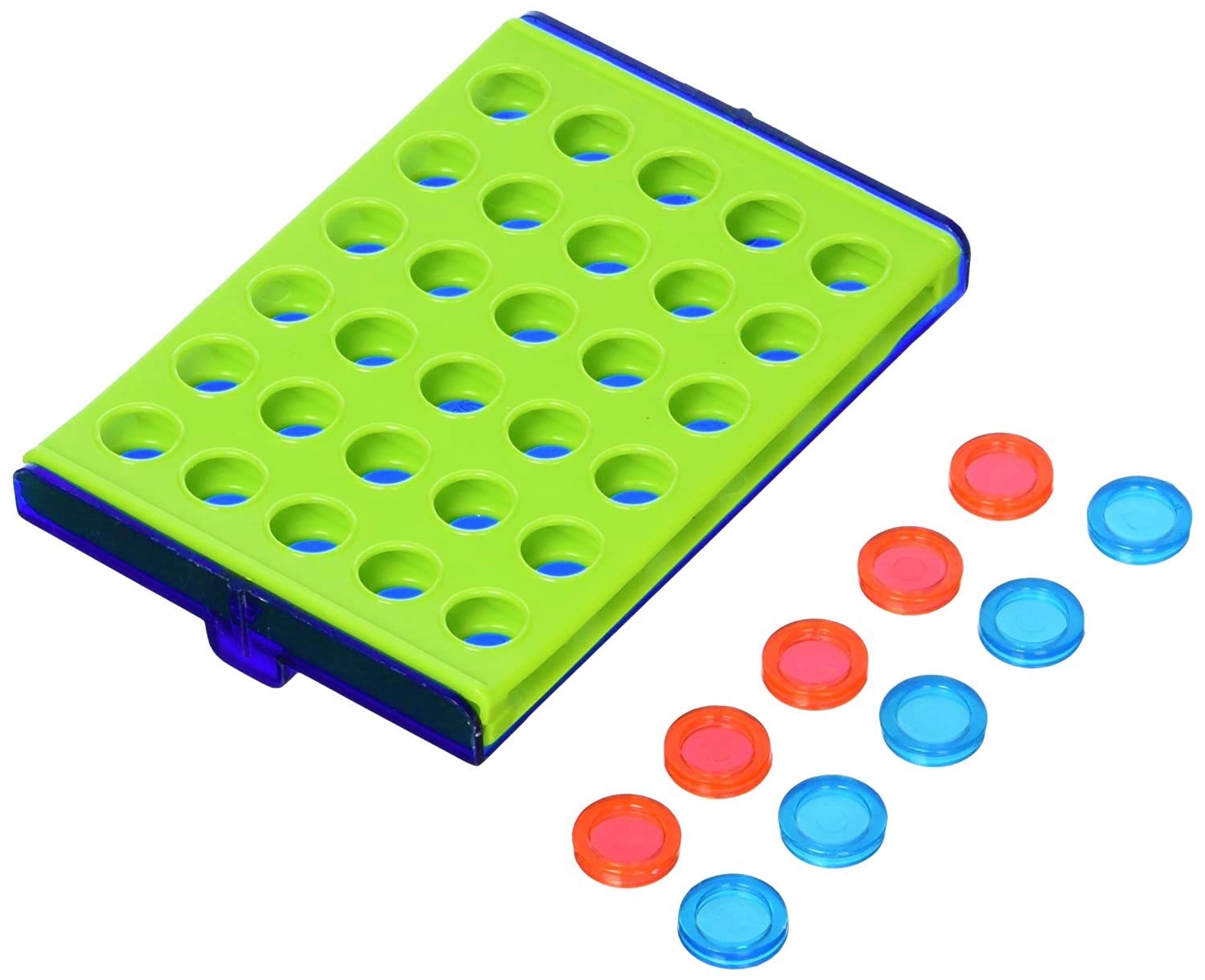 JA-RU Mini 4-in-a-Row Travel Game - Pocket Size Board Game for Family & Travel Fun