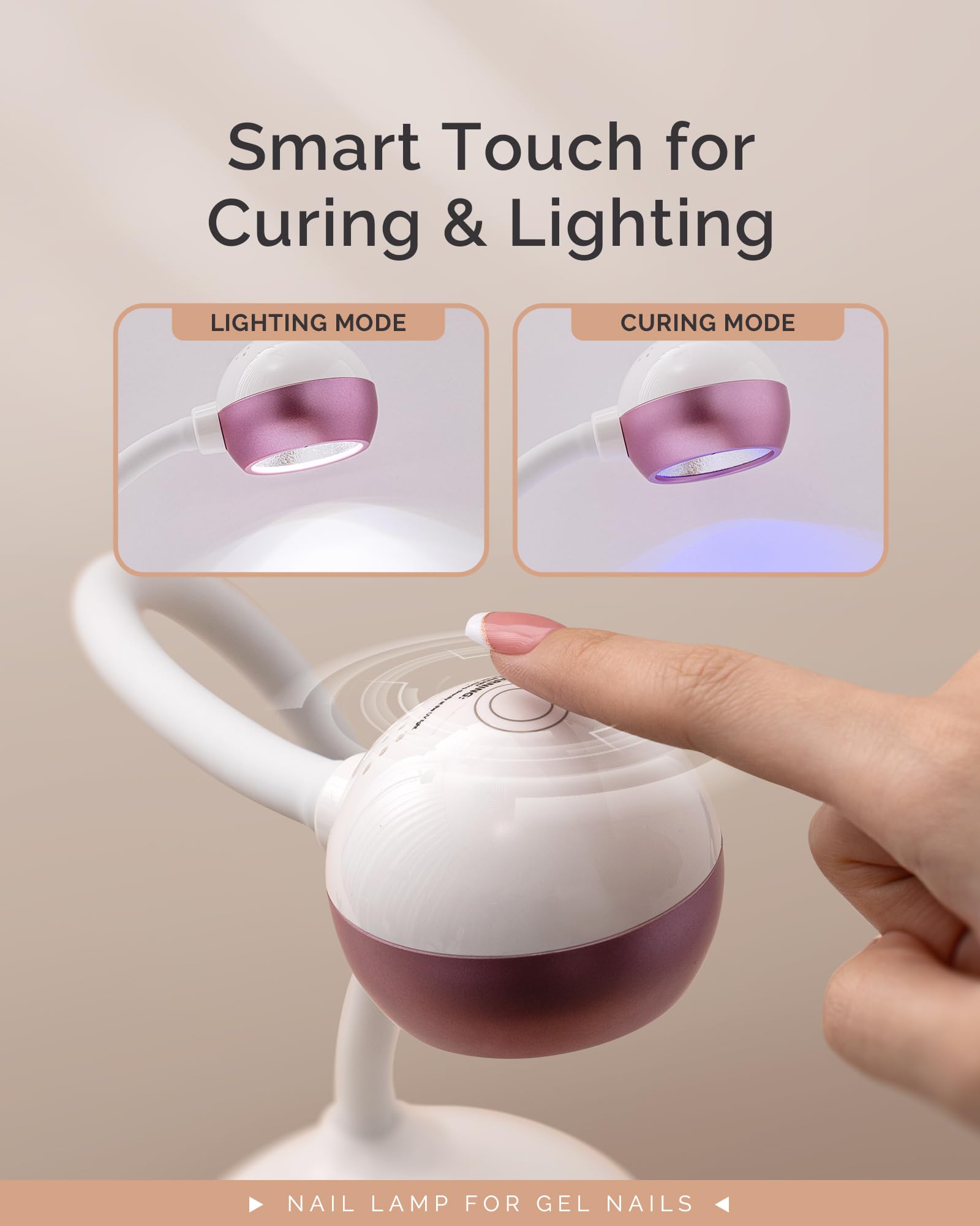 MelodySusie 2-in-1 Cordless UV LED Nail Lamp with Gooseneck Design - Rechargeable Gel Polish Curing Light for Nail Extensions & Manicures | Perfect for Home Salon, Professional Use & DIY Nail Art