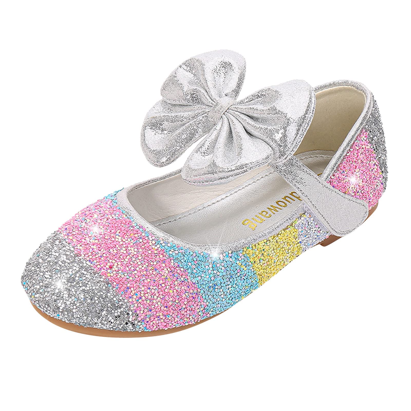 **Sparkly Princess Toddler Sandals for Girls - Sequin Rhinestone Bow Summer Shoes with Pearl Bling - Comfortable Dancing Shoes for Infants & Kids (Style A37) - Perfect for Parties, Weddings & Playtime**
