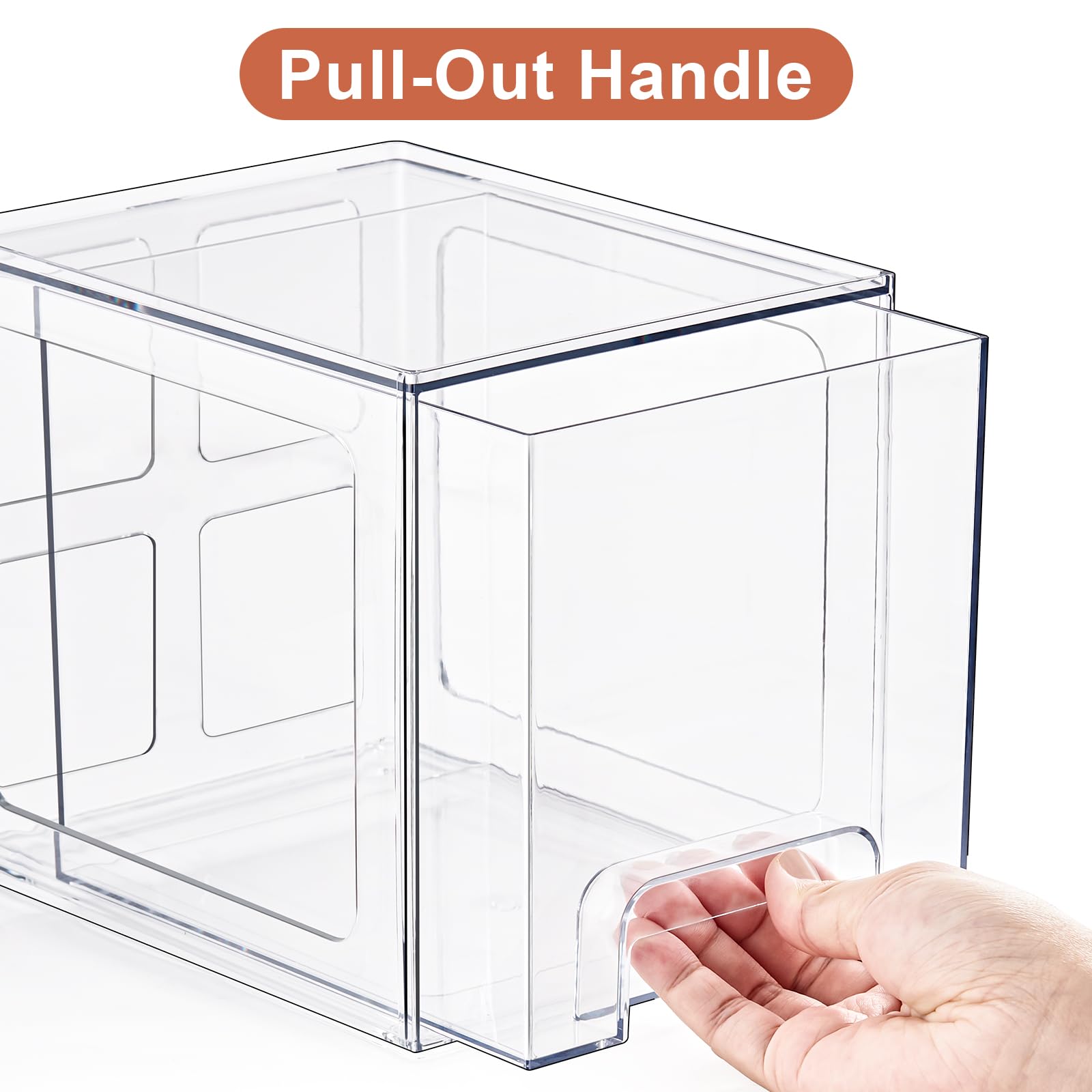 SMARTAKE 4-Pack Acrylic Makeup Organizer Drawers - Stackable Bathroom Storage for Vanity & Kitchen