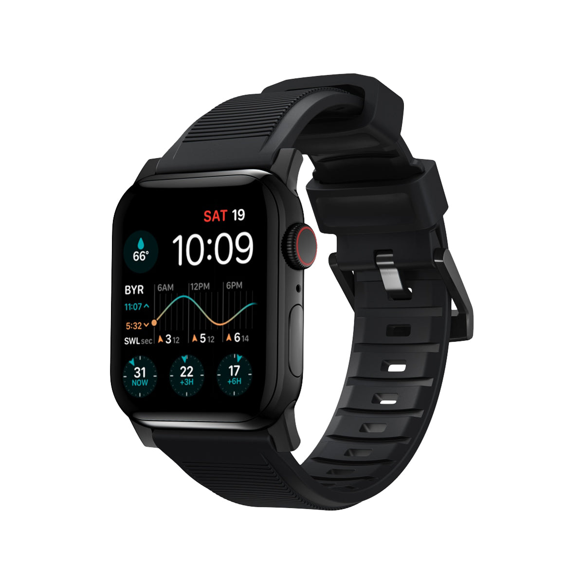 Nomad Rugged Band for Apple Watch 41mm - Durable Black Stainless Steel Strap | Perfect for Outdoor Activities, Workouts & Adventure Travel