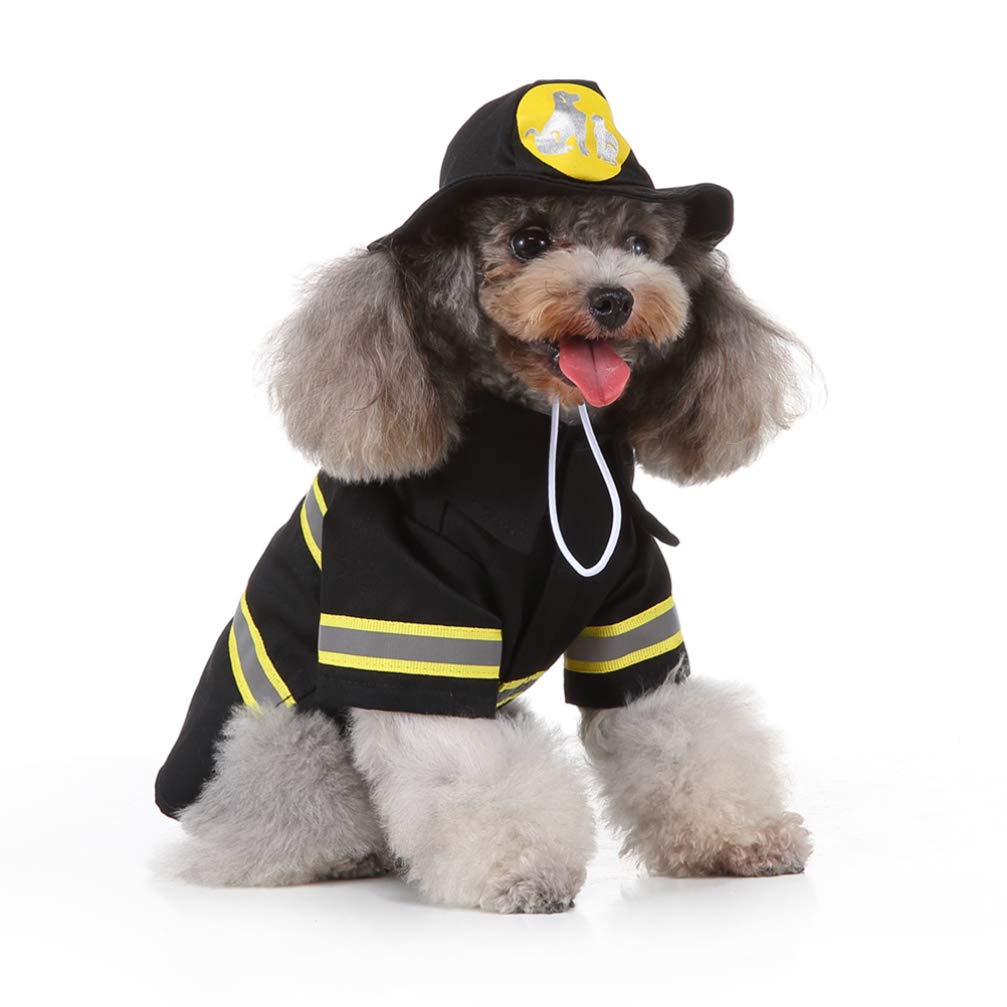 Balacoo 1 Set Transformable Cute Dog Costume - Fireman & Witch Outfit with Reflective Stripes | Funny Pet Clothing for Halloween, Performance & Outdoor Adventures
