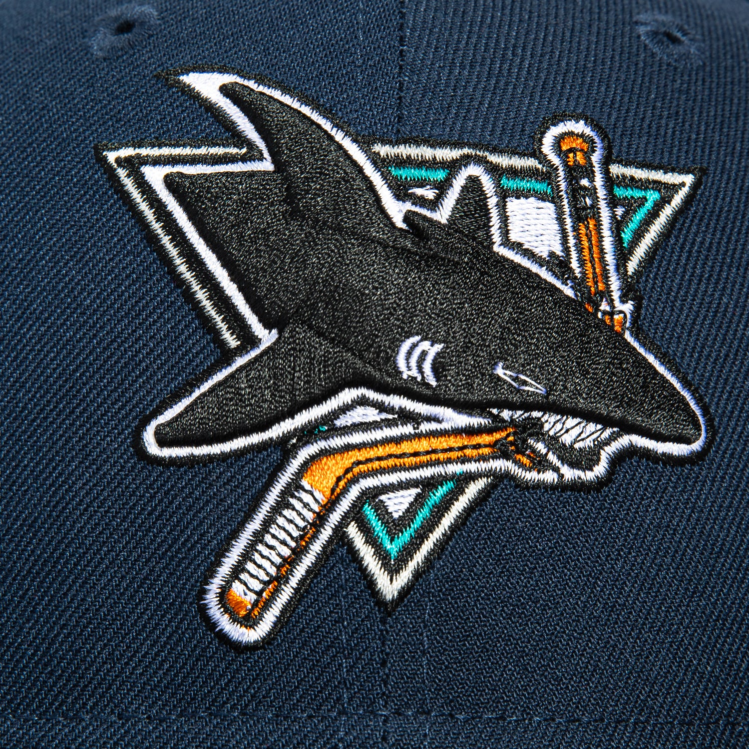 New Era 59Fifty San Jose Sharks Snapback Hat - Navy & Black Adjustable Baseball Cap for Men & Women - Perfect for Sports Games, Streetwear & Casual Outfits