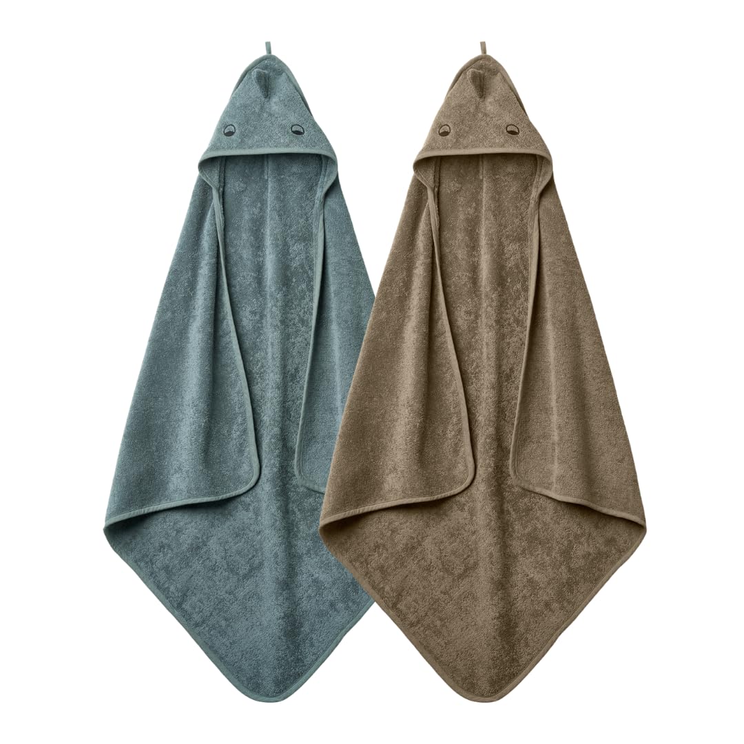 Organic Cotton Baby Hooded Towel Set - 2 Pack Super Soft & Absorbent 32