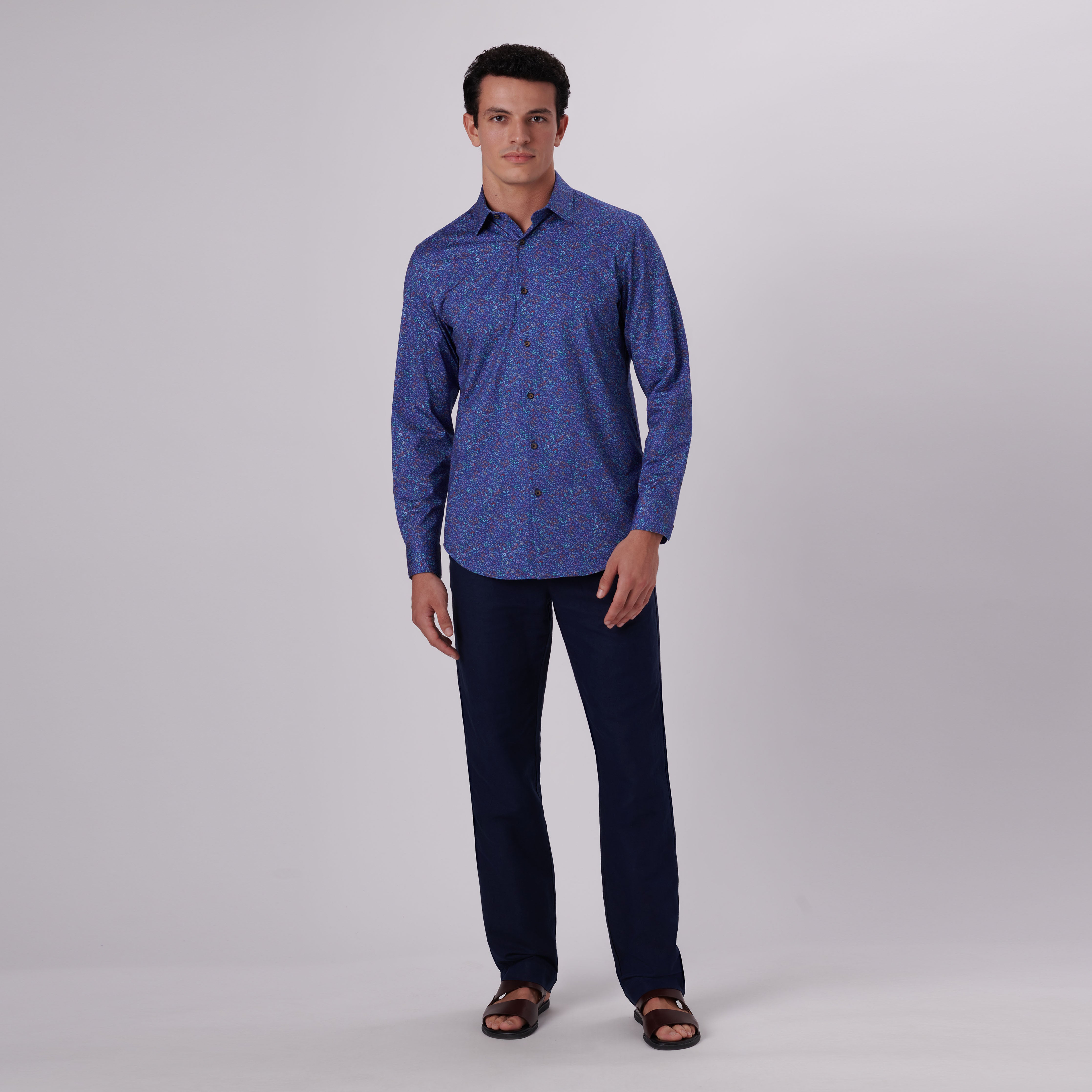 James Floral Print Cotton Shirt for Men - Soft & Breathable Button Down Shirt for Casual Wear, Office & Summer Outfits