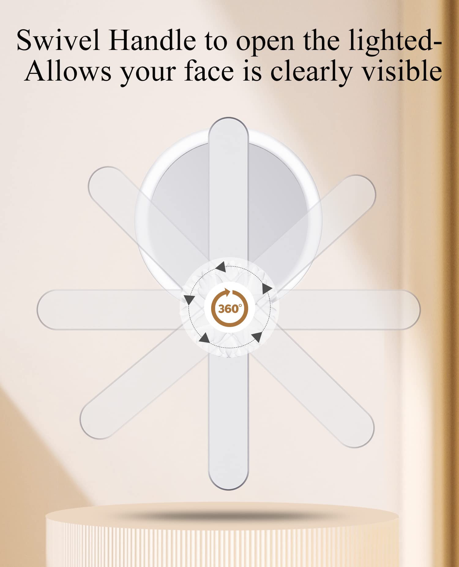FASCINATE 10X Magnifying Mirror with Lights - Portable Travel Makeup Mirror for Purse & Home Use