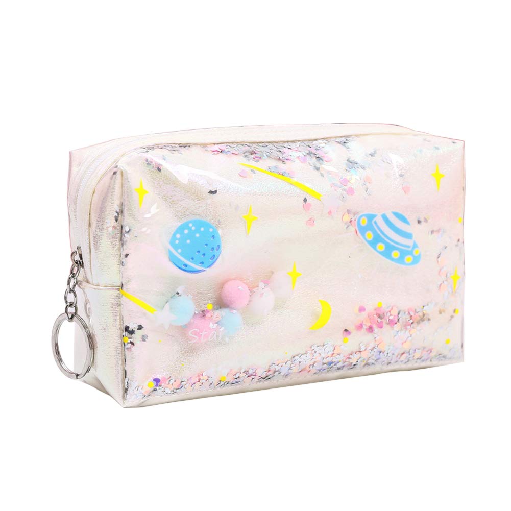 Waterproof Travel Cosmetic Bag for Women - Portable Makeup Organizer Pouch, White Wash Bag for Outdoor Trips & Bathroom Storage - Perfect for Camping, Gym & Beach Essentials