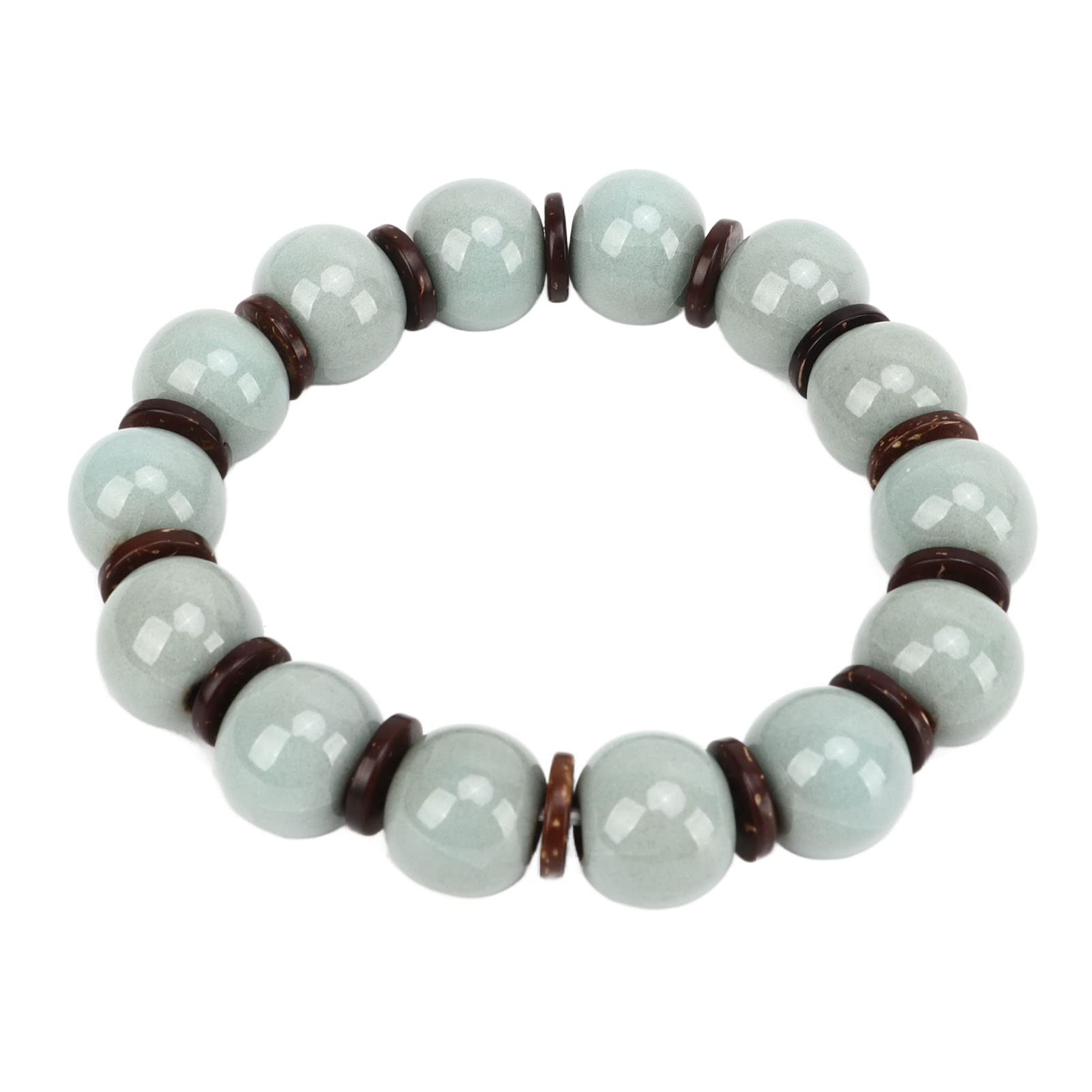 BAOFUYA Beaded Bracelet for Women & Men - Round Porcelain Beads with Shiny Crystal Luster, Energy Healing Jewelry - Perfect for Meditation, Yoga, Gifting & Everyday Wear