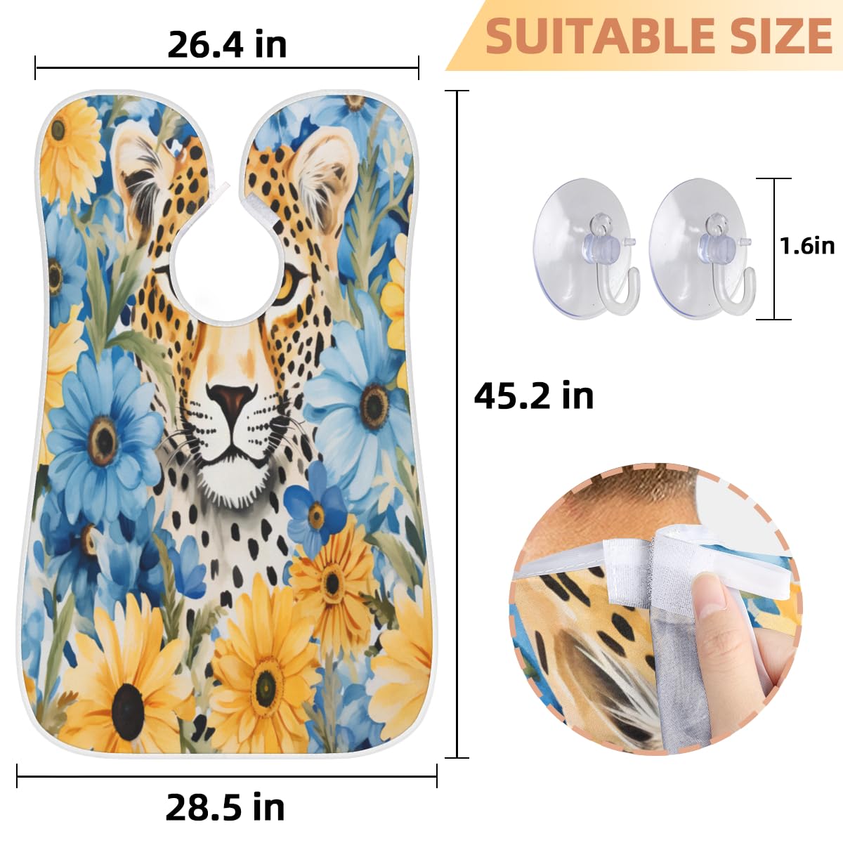 Men's Animal Leopard Daisy Beard Shaving Bib - Waterproof Hair Dye Cape for Barbers & Stylists, Sink Hair Catcher for Beard Trimming & Haircut | Perfect Salon Accessory & Gift for Barbershop, Home Grooming