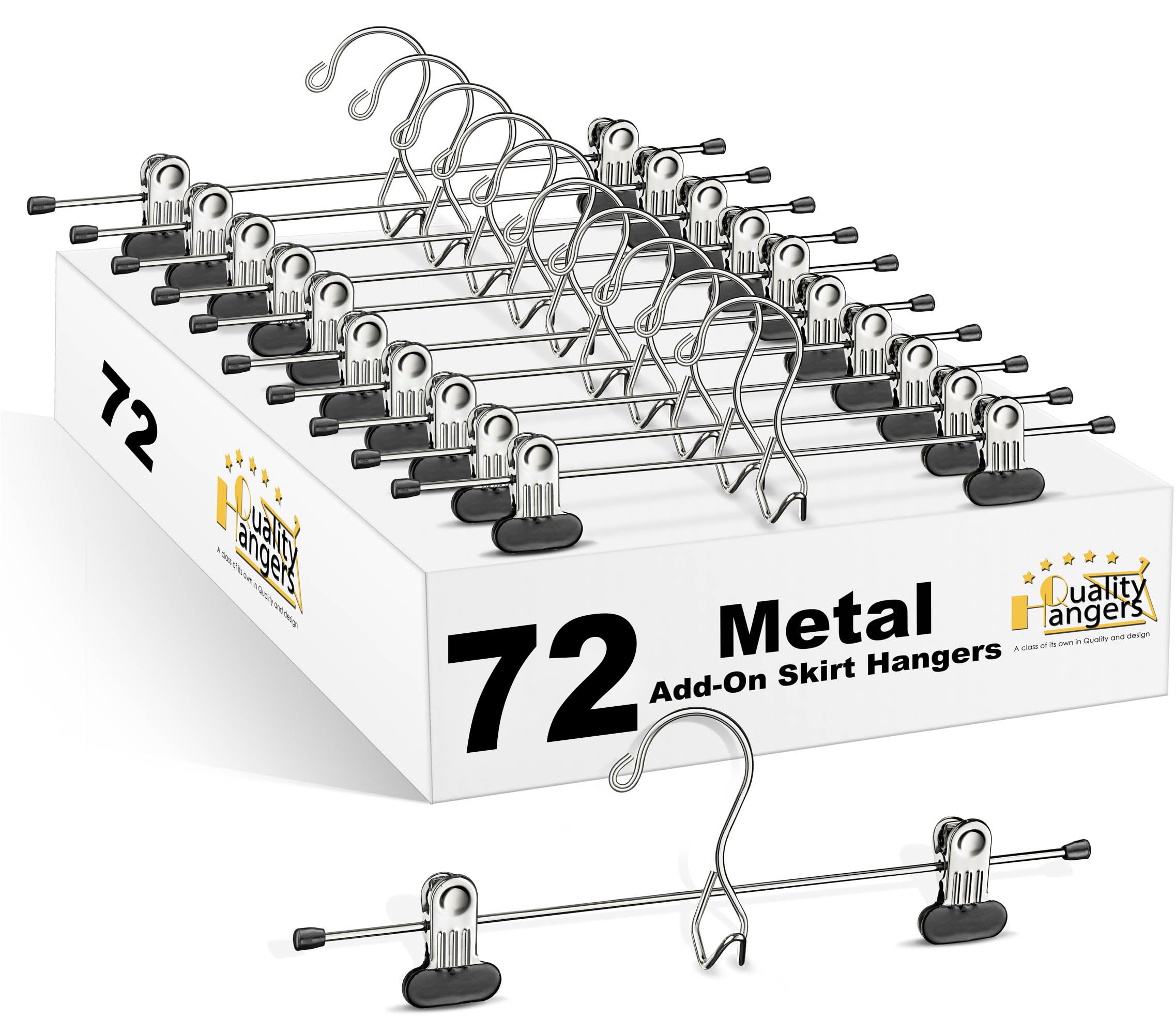 Premium Chrome-Plated Skirt & Slack Hangers - Set of 96 - Space-Saving Closet Organizer for Home & Retail Use