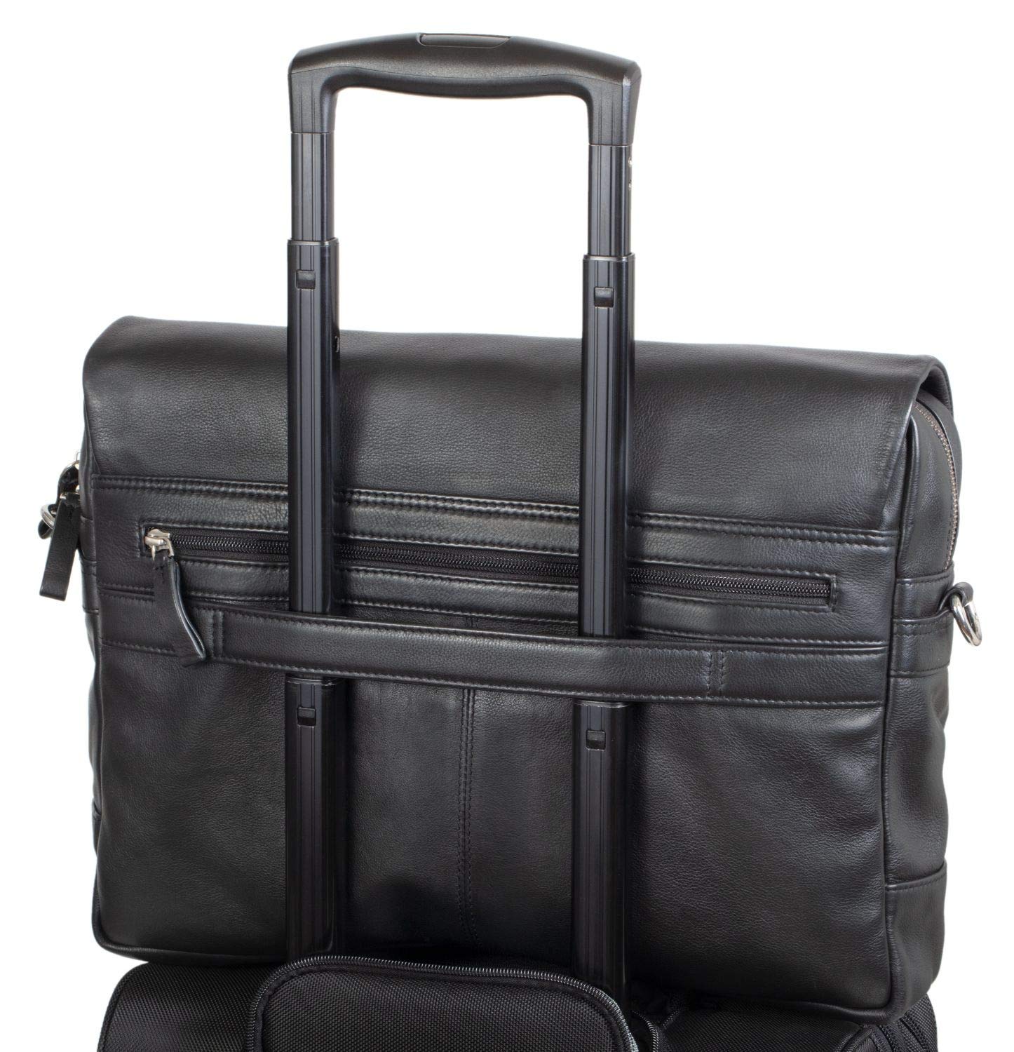 ALASSIO Waterproof Laptop Bag for Men & Women - 15.6 Inch Business Backpack - Black Slim Briefcase (28 x 38 x 9.5 cm) - Perfect for Office, Travel & Commuting