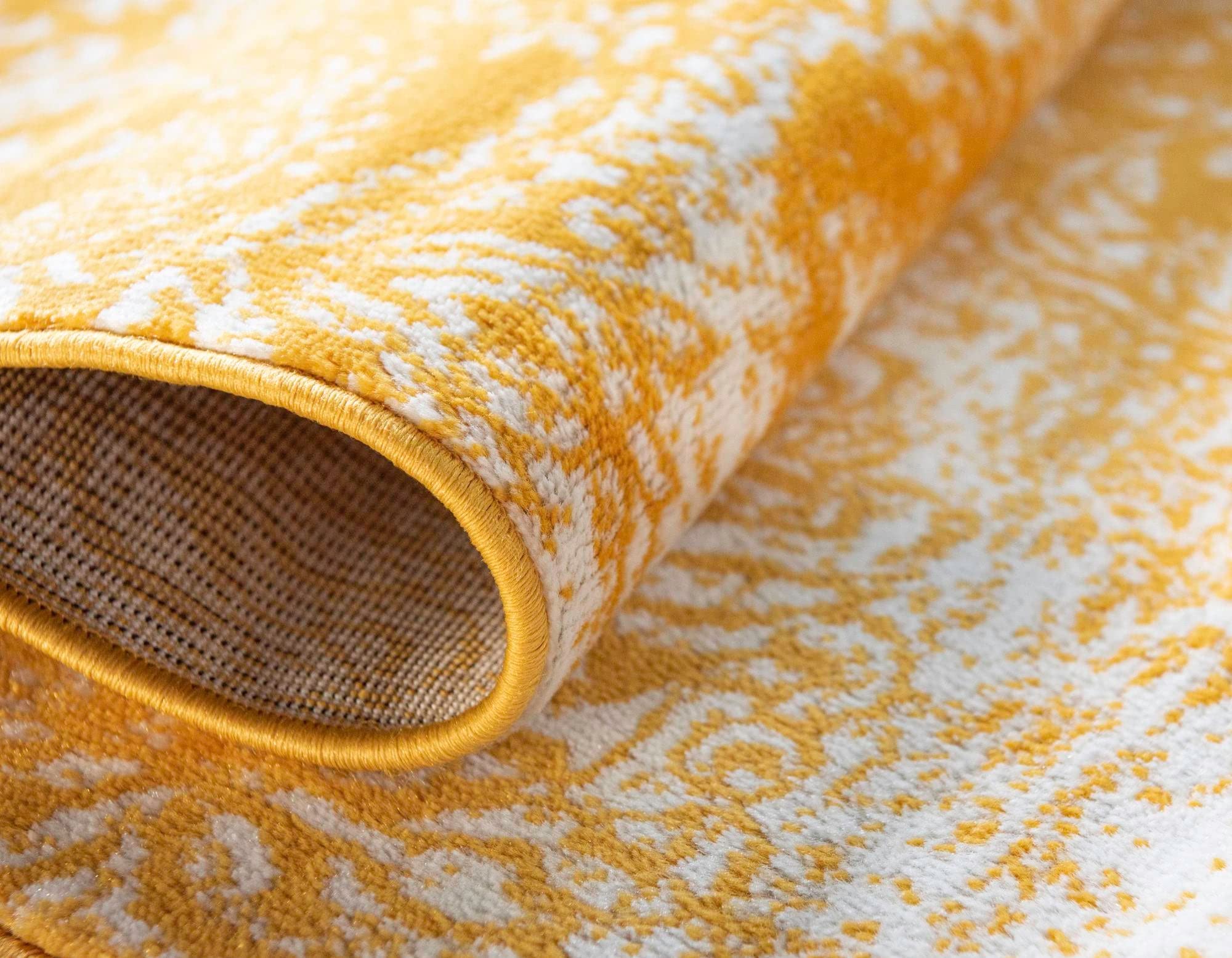 Rugs.com Monte Carlo Collection 5' x 8' Yellow Medium Area Rug - Soft Living Room Carpet, Dining Room Floor Mat for Open Floor Plans | Home Decor, Bedroom Accent