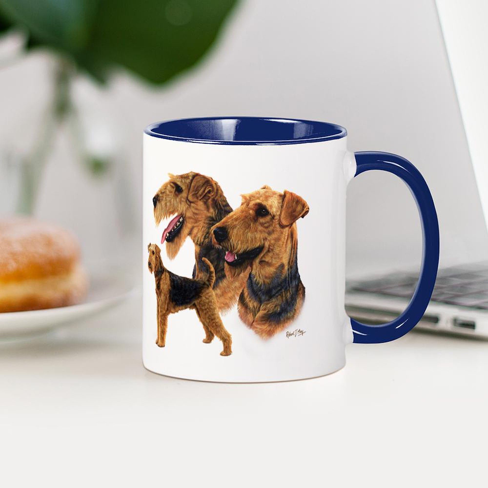 Airedale Terrier Ceramic Coffee Mug 11 oz (325 ml) - Perfect for Tea, Hot Chocolate & Office Use - Funny Dog Lover Gift Idea