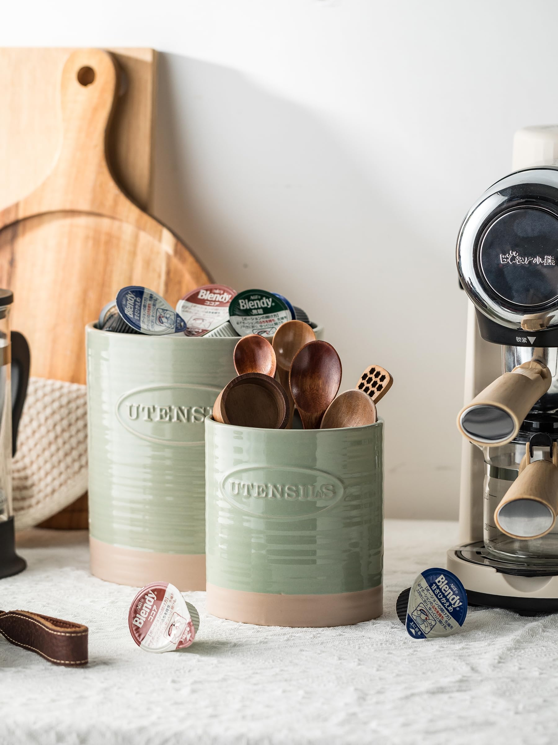 YHOSSEUN Ceramic Kitchen Utensil Holder Set of 2 - 6.7