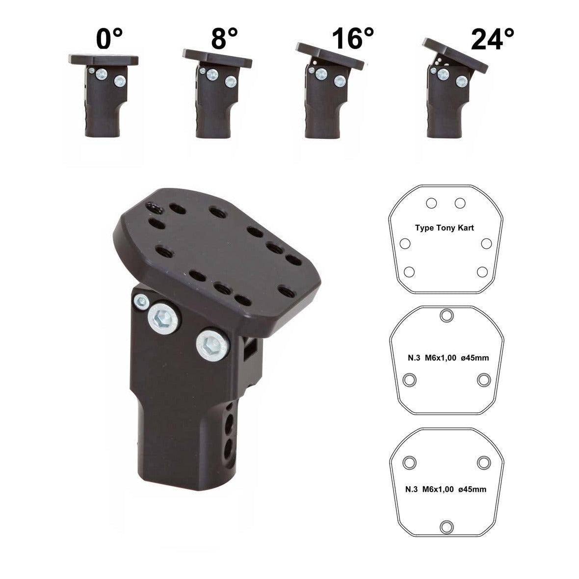 Adjustable Short Steering Wheel Boss Kit - Black - Perfect for Racing, Drifting & Custom Car Builds
