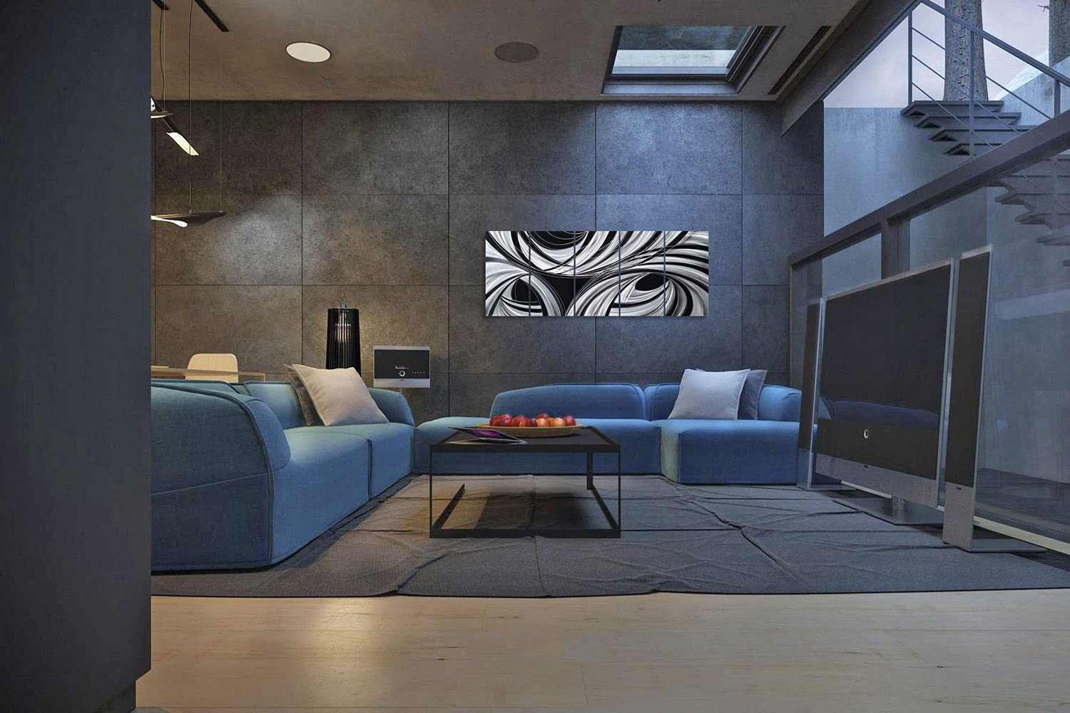 Handcrafted Abstract Black and White Metal Wall Art - Modern Aluminum Sculpture for Living Room, Bedroom & Dining Room Decor | Contemporary Home Accent for Office & Gallery Spaces