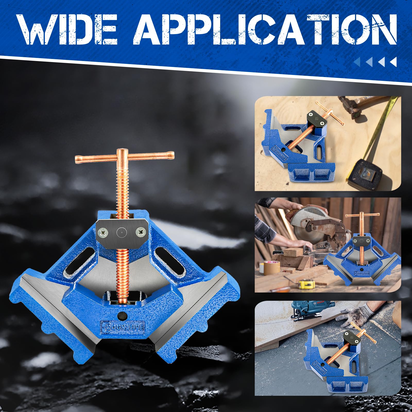 Heavy Duty 90 Degree Welding Angle Clamp - Ductile Iron Right Angle Clamp for Woodworking, Metalworking & DIY Projects - Perfect for Miter Joints, Corner Welding & Fabrication