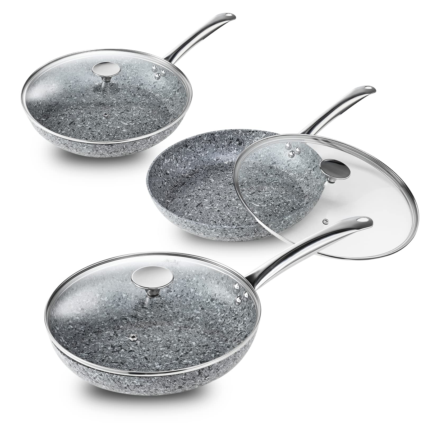 **CSK Nonstick Cookware Set - 6-Piece Induction Compatible Frying Pan Set (8