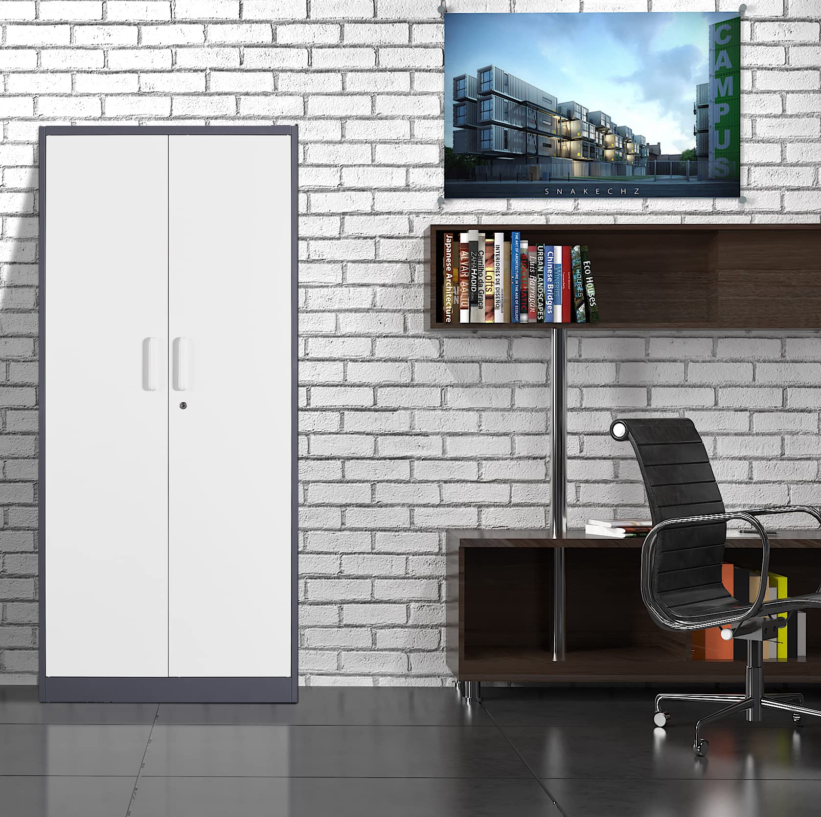 Heavy-Duty Metal Storage Cabinet with Lock - 71