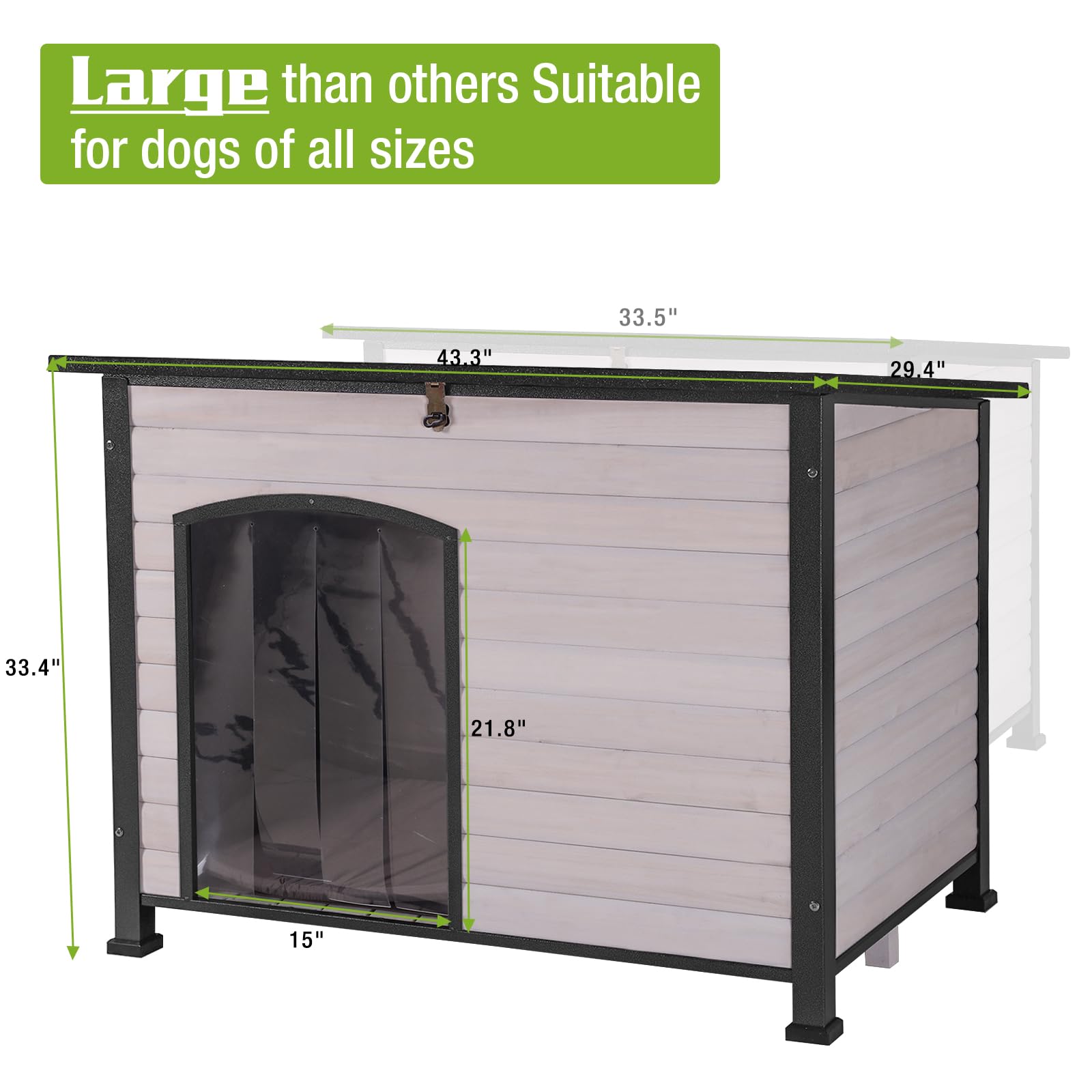 Heated Insulated Dog House for Winter - Waterproof Outdoor Dog Kennel with Removable Liner | Perfect for Backyard, Patio & Cold Weather Protection